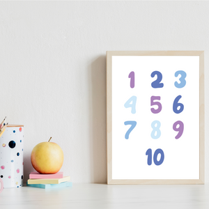 Alphabet & Zahlen Kinderposter 3er Set ABC Lernposter | Kinderzimmer Wandbilder Einschulung Kindergarten Grundschule Lernhilfe für Kinder