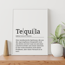 Laden Sie das Bild in den Galerie-Viewer, Tequila Poster Definition Kunstdruck Wandbild Geschenk