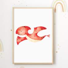 Laden Sie das Bild in den Galerie-Viewer, Dinosaurier 4er Set Kinderzimmer Bilder DIN A4 Poster Babyzimmer Dino Wandbilder Dekoration