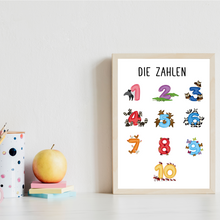 Laden Sie das Bild in den Galerie-Viewer, Kinderposter 4er Lernposter Alphabet, Formen, Zahlen & Farben Kinderzimmer Wandbilder Kinder Lernhilfe Poster