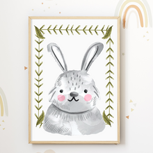 Laden Sie das Bild in den Galerie-Viewer, Waldtiere 4er Set Kinderzimmer Bilder DIN A4 Poster Babyzimmer Wandbilder Dekoration - Bär Fuchs Hase Reh