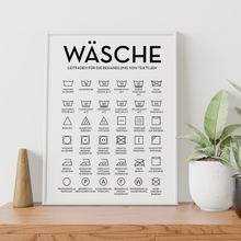 Laden Sie das Bild in den Galerie-Viewer, Wäsche Poster Waschraum Wandbild Hauswirtschaftsraum Wanddeko Einzugsgeschenk Bild