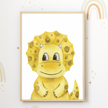 Laden Sie das Bild in den Galerie-Viewer, Dinosaurier 3er Set Kinderzimmer Bilder Dino DIN A4 Wandbilder Deko Babyzimmer Poster