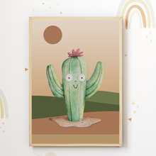 Laden Sie das Bild in den Galerie-Viewer, Sonne Lama Alpaka Kaktus Bilder 3er Set DIN A4 Kinderzimmer Wandbilder Babyzimmer Poster Dekoration