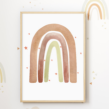 Laden Sie das Bild in den Galerie-Viewer, Pastell Weltraum Stern Mond Regenbogen Rakete Bilder 6er Set DIN A4 Kinderzimmer Wandbilder Babyzimmer Poster Dekoration