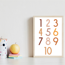 Laden Sie das Bild in den Galerie-Viewer, ABC Zahlen Kinderposter 3er Set Alphabet Lernposter Buchstaben & Zahlen | Kinderzimmer Wandbilder Lernhilfe