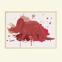 Laden Sie das Bild in den Galerie-Viewer, Dinosaurier Bilder 4er Set DIN A4 Kinderzimmer Wandbilder Babyzimmer Dino Poster Dekoration
