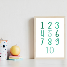 Laden Sie das Bild in den Galerie-Viewer, Alphabet & Zahlen Kinderposter 3er Set Lernposter ABC | Kinderzimmer Wandbilder Einschulung Kindergarten Grundschule Lernhilfe für Kinder