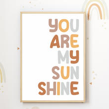 Laden Sie das Bild in den Galerie-Viewer, You are my Sunshine - Sonne Boho Regenbogen 3er Set Kinderzimmer Bilder DIN A4 Wandbilder Deko Babyzimmer Poster