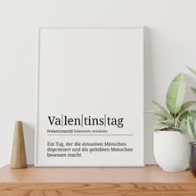 Laden Sie das Bild in den Galerie-Viewer, Valentinstag Poster Definition Liebesposter Kunstdruck Wandbild Geschenk