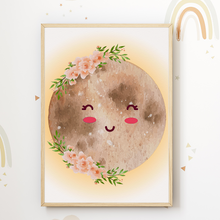Laden Sie das Bild in den Galerie-Viewer, Mond Regenbogen Wolke Boho Bilder 3er Set DIN A4 Kinderzimmer Wandbilder Babyzimmer Poster Dekoration