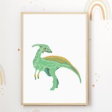 Laden Sie das Bild in den Galerie-Viewer, Dinosaurier Bilder 4er Set DIN A4 Poster Kinderzimmer Dino Wandbilder Babyzimmer Dekoration