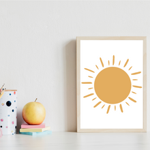 Laden Sie das Bild in den Galerie-Viewer, ABC Kinderposter 3er Set Lernposter Sonne Regenbogen Alphabet | Kinderzimmer Wandbilder Kindergarten Grundschule Kinder Lernhilfe Poster