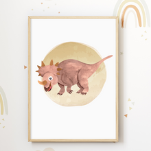 Laden Sie das Bild in den Galerie-Viewer, Dinosaurier Bilder 4er Set DIN A4 Kinderzimmer Dino Poster Babyzimmer Wandbilder Dekoration
