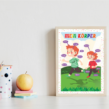 Laden Sie das Bild in den Galerie-Viewer, Kinderposter 6er Set Alphabet, Farben, Körper, Zahlen, Gefühle, Monate Lernposter Kinderzimmer Wandbilder ABC Lernhilfe
