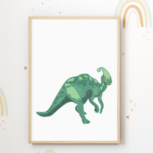 Laden Sie das Bild in den Galerie-Viewer, Dinosaurier Bilder 4er Set DIN A4 Poster Kinderzimmer Dino Wandbilder Babyzimmer Dekoration