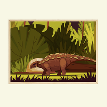 Laden Sie das Bild in den Galerie-Viewer, Dinosaurier Bilder 4er Set DIN A4 Dino Kinderzimmer Wandbilder Babyzimmer Poster Dekoration
