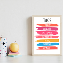 Laden Sie das Bild in den Galerie-Viewer, Kinderposter 4er Set ABC, Zahlen, Monate & Tage Lernposter Alphabet | Kinderzimmer Wandbilder Kindergarten Grundschule Kinder Lernhilfe Poster