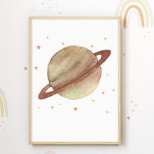 Laden Sie das Bild in den Galerie-Viewer, Pastell Weltraum Stern Mond Regenbogen Rakete Bilder 6er Set DIN A4 Kinderzimmer Wandbilder Babyzimmer Poster Dekoration