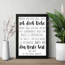 Laden Sie das Bild in den Galerie-Viewer, Ich liebe dich Poster DIN A4 Liebe Kunstdruck Valentinstag Geschenkidee Liebespaar Bild