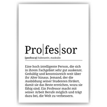 Laden Sie das Bild in den Galerie-Viewer, Professor Poster Definition Kunstdruck Wandbild Geschenk