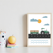 Laden Sie das Bild in den Galerie-Viewer, Kinderposter 6er Set ABC Auto Fahrzeuge Lernposter Alphabet | Kinderzimmer Wandbilder Kindergarten Grundschule Kinder Lernhilfe Poster