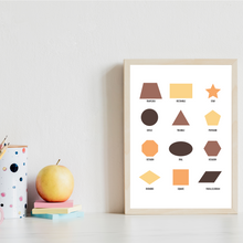 Laden Sie das Bild in den Galerie-Viewer, Englisch Kinderposter 4er Set ABC, Wochentage, Zahlen & Formen Lernposter Kinderzimmer Wandbilder Kindergarten Grundschule Alphabet