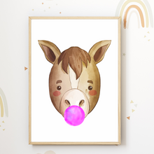 Laden Sie das Bild in den Galerie-Viewer, Bauerhof Tiere Küken Schwein Schaf Esel 4er Set Kinderzimmer Bilder DIN A4 Wandbilder Deko Babyzimmer Poster