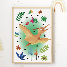 Laden Sie das Bild in den Galerie-Viewer, Dinosaurier Bilder 6er Set DIN A4 Kinderzimmer Dino Wandbilder Babyzimmer Poster Dekoration