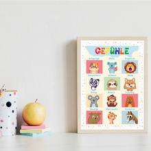 Laden Sie das Bild in den Galerie-Viewer, Kinderposter 6er Set Alphabet, Farben, Körper, Zahlen, Gefühle, Monate Lernposter Kinderzimmer Wandbilder ABC Lernhilfe