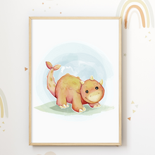 Laden Sie das Bild in den Galerie-Viewer, Dinosaurier Bilder 6er Set DIN A4 Kinderzimmer Wandbilder Babyzimmer Poster Dekoration