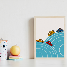 Laden Sie das Bild in den Galerie-Viewer, Kinderposter 8er Set ABC Zahlen Autos Lernposter Verkehr Kinderzimmer Wandbilder Kindergarten Grundschule Alphabet Lernhilfe für Kinder