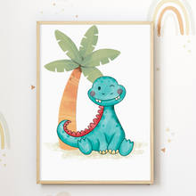 Laden Sie das Bild in den Galerie-Viewer, Dinosaurier 6er Set Bilder Dino Kinderzimmer Deko DIN A4 Poster Babyzimmer Wandbilder
