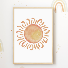 Laden Sie das Bild in den Galerie-Viewer, Pastell Weltraum Stern Mond Regenbogen Rakete Bilder 6er Set DIN A4 Kinderzimmer Wandbilder Babyzimmer Poster Dekoration