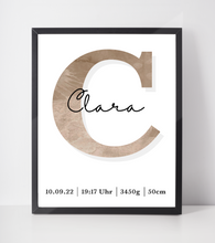 Laden Sie das Bild in den Galerie-Viewer, Geburtsposter personalisiert | Geschenk zur Geburt Babyposter | Kinderzimmer Babygeschenk