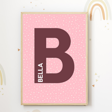 Laden Sie das Bild in den Galerie-Viewer, Personalisiertes Wandbild | Buchstabe Name Mädchen Kinderzimmer Babyposter Kinderposter Geschenk