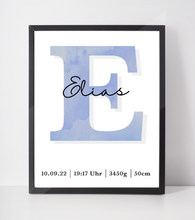 Laden Sie das Bild in den Galerie-Viewer, Geburtsposter personalisiert | Geschenk zur Geburt Babyposter | Kinderzimmer Babygeschenk