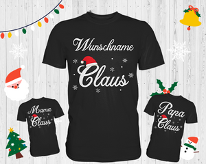 Personalisiertes Weihnachtsoutfit Xmas Familie Weihnachten Santa Claus T-Shirt