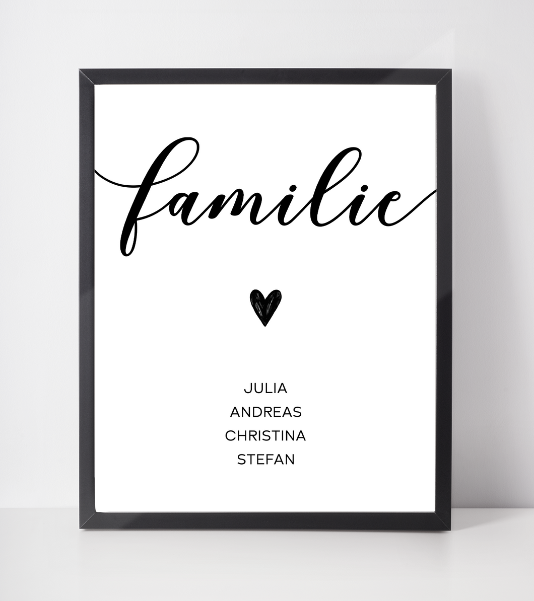 Personalisiertes Familienposter | Liebsten Familienliebe Poster