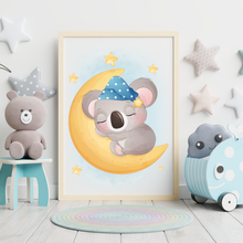 Laden Sie das Bild in den Galerie-Viewer, 3er Set Poster für Kinderzimmer Bilder Babyzimmer Babyparty Kinderposter Koala Mama