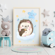 Laden Sie das Bild in den Galerie-Viewer, 3er Set Poster für Kinderzimmer Bilder Babyzimmer Babyparty Kinderposter Igel