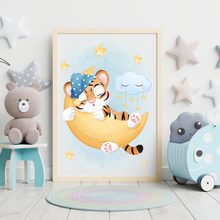 Laden Sie das Bild in den Galerie-Viewer, 3er Set Poster für Kinderzimmer Bilder Babyzimmer Babyparty Kinderposter Tiger