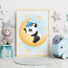Laden Sie das Bild in den Galerie-Viewer, 3er Set Poster für Kinderzimmer Bilder Babyzimmer Babyparty Kinderposter Panda