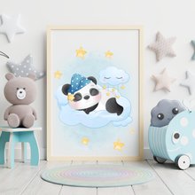 Laden Sie das Bild in den Galerie-Viewer, 3er Set Poster für Kinderzimmer Bilder Babyzimmer Babyparty Kinderposter Panda