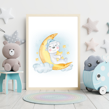 Laden Sie das Bild in den Galerie-Viewer, 3er Set Poster Bär Bilder für Kinderzimmer Babyzimmer Deko Kinderposter Babyparty