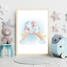Laden Sie das Bild in den Galerie-Viewer, 3er Set Poster Elefant Bilder für Kinderzimmer Babyzimmer Deko Kinderposter Babyparty