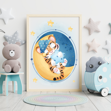 Laden Sie das Bild in den Galerie-Viewer, 3er Set Poster für Kinderzimmer Bilder Babyzimmer Babyparty Kinderposter Tiger