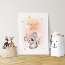 Laden Sie das Bild in den Galerie-Viewer, 3er Set Poster für Kinderzimmer Bilder Babyzimmer Babyparty Kinderposter Koala