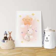 Laden Sie das Bild in den Galerie-Viewer, 3er Set Poster für Kinderzimmer Bilder Babyzimmer Babyparty Kinderposter Hase