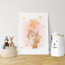 Laden Sie das Bild in den Galerie-Viewer, 3er Set Poster für Kinderzimmer Bilder Babyzimmer Babyparty Kinderposter Bär